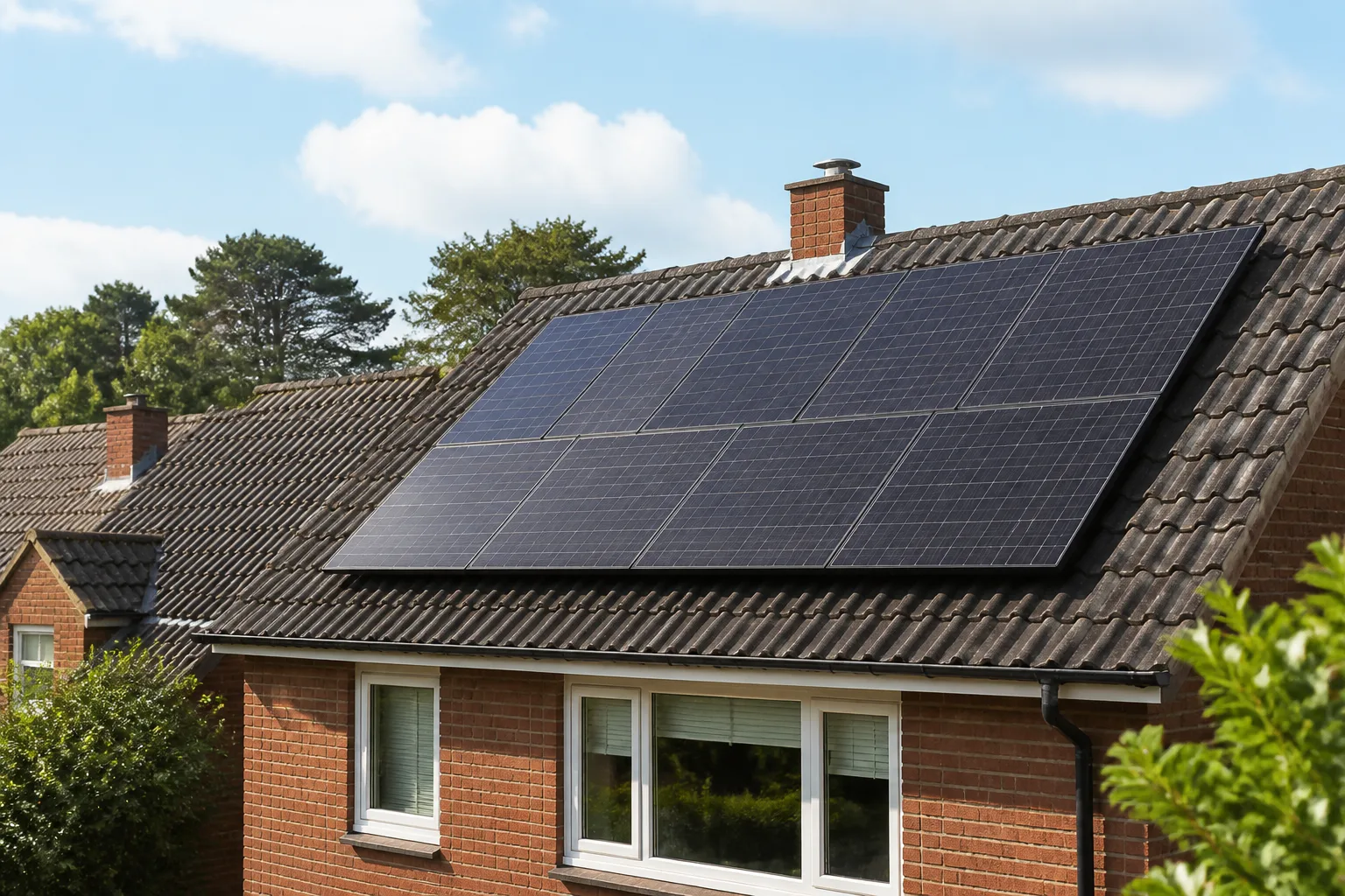 Solar panels installed on a UK home